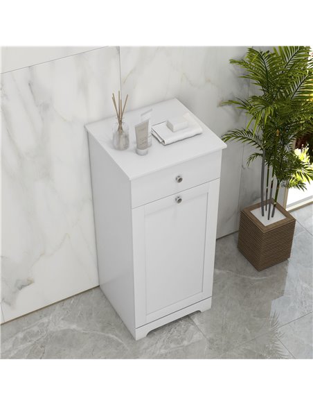 HOMCOM Bathroom Cabinet with Laundry Basket, Bathroom Storage Unit with Foldable Laundry Hamper and Drawer for Washroom, White 8 - pic 87840 | FastDaddyshop