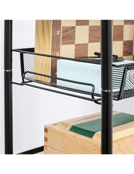 HOMCOM 5 Tier Utility Rolling Cart, Metal Storage Cart, Kitchen Cart with Removable Mesh Baskets, for Living Room, Laundry, Gara - pic 87850 | FastDaddyshop