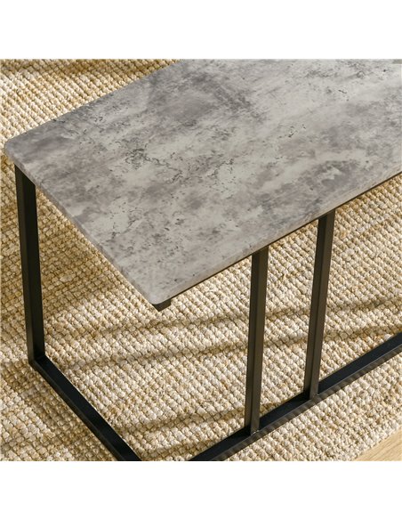 HOMCOM Table with 4 Chairs with Steel Frame, Dining Table and Chairs Set for 4 People, 4 Piece Dining Room Sets, Grey 835-646 - pic 87904 | FastDaddyshop
