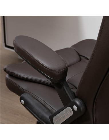 HOMCOM Executive Office Chair with Massage and Heat, High Back PU Leather Massage Office Chair With Tilt and Reclining Function,