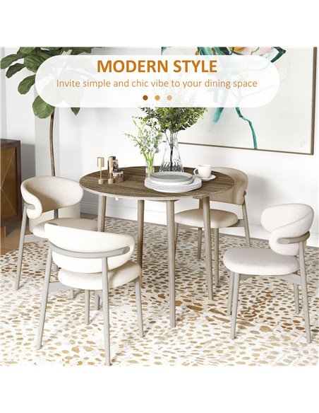 HOMCOM Folding Dining Table for 4, Round Drop Leaf Table, Modern Space Saving Small Kitchen Table with Wood Legs for Dining Room - pic 87936 | FastDaddyshop