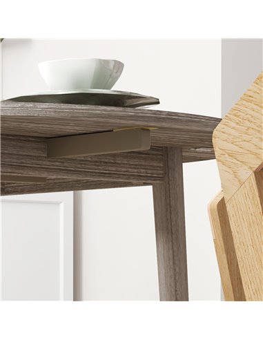 HOMCOM Folding Dining Table for 4, Round Drop Leaf Table, Modern Space Saving Small Kitchen Table with Wood Legs for Dining Room