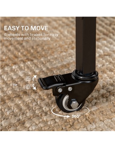 HOMCOM Mobile Drop Leaf Table Folding Kitchen Table Extendable Dining Table For Small Spaces With 6 Wheels & Storage Shelf Rusti