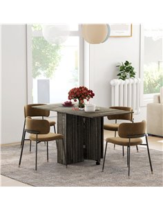 HOMCOM Folding Kitchen Table with 2-tier Shelves, Rolling Casters, Drop Leaf Dining Table for Small Spaces, Grey 835-058V01GY 2