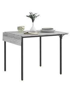 HOMCOM Folding Kitchen Table for 2-4 People, Drop Leaf Dining Table, Extendable Kitchen Table for Small Space, Grey 83A-150V80GY