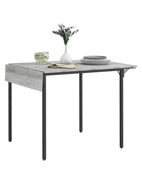 HOMCOM Folding Kitchen Table for 2-4 People, Drop Leaf Dining Table, Extendable Kitchen Table for Small Space, Grey 83A-150V80GY - pic 87986 | FastDaddyshop
