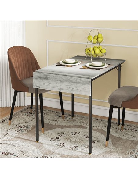 HOMCOM Folding Kitchen Table for 2-4 People, Drop Leaf Dining Table, Extendable Kitchen Table for Small Space, Grey 83A-150V80GY - pic 87992 | FastDaddyshop