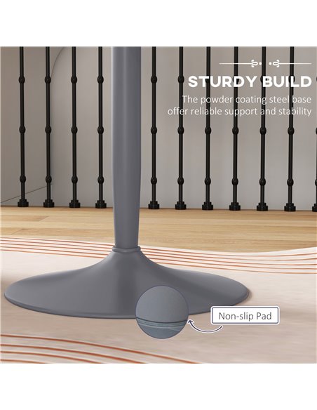 HOMCOM Round Dining Table, Modern Dining Room Table with Steel Base, Non-slip Foot Pad, Space Saving Small Dining Table, Grey 83 - pic 87999 | FastDaddyshop