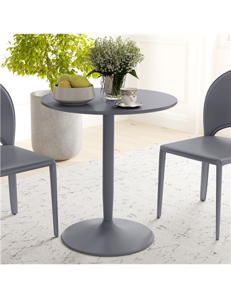 HOMCOM Round Dining Table, Modern Dining Room Table with Steel Base, Non-slip Foot Pad, Space Saving Small Dining Table, Grey 83 - pic 88001 | FastDaddyshop
