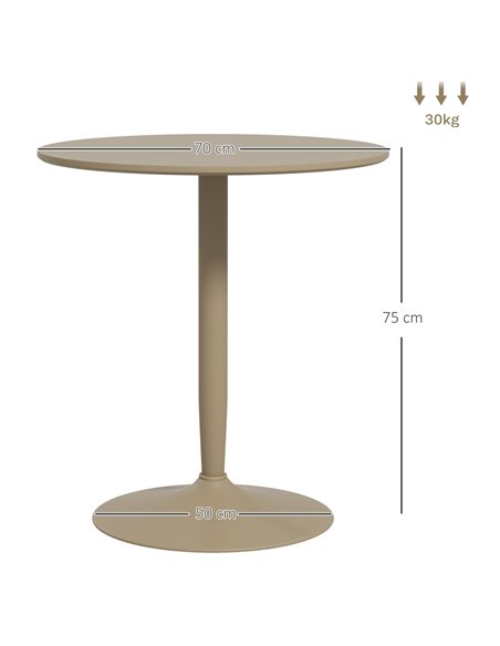 HOMCOM Round Dining Table, Modern Dining Room Table with Steel Base, Non-slip Foot Pad, Space Saving Dining Table, Light Brown 8 - pic 88006 | FastDaddyshop