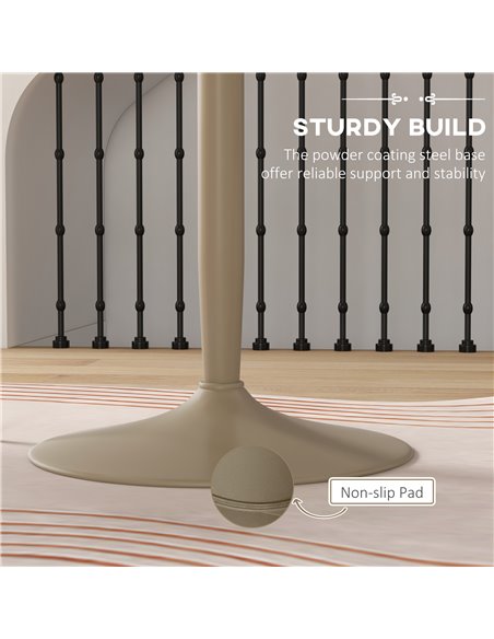 HOMCOM Round Dining Table, Modern Dining Room Table with Steel Base, Non-slip Foot Pad, Space Saving Dining Table, Light Brown 8 - pic 88008 | FastDaddyshop