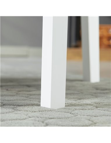 HOMCOM Dining Chairs Set of 4, Kitchen Chair with Slat Back, Pine Wood Structure for Living Room and Dining Room, White 835-P091