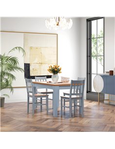 HOMCOM Dining Chairs Set of 4, Kitchen Chair with Slat Back, Pine Wood Structure for Living Room and Dining Room, Grey 835-P090 2