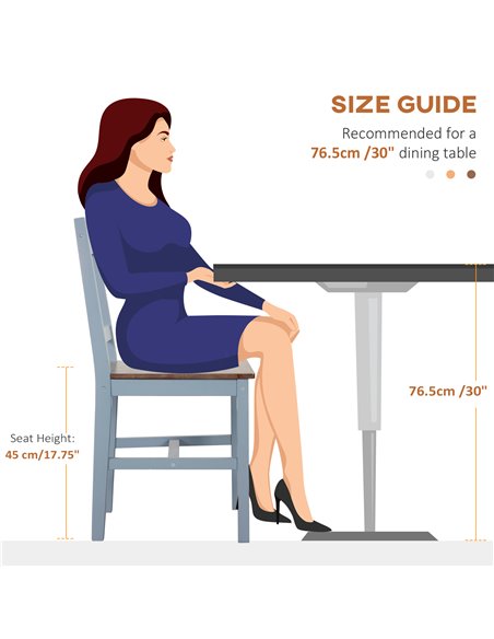 HOMCOM Dining Chairs Set of 4, Kitchen Chair with Slat Back, Pine Wood Structure for Living Room and Dining Room, Grey 835-P090 - pic 88154 | FastDaddyshop