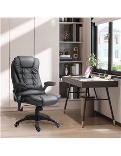 Homcom Executive Office Chair, PU Leather with Massage and Heat, Tilt and Reclining Function, Black 2