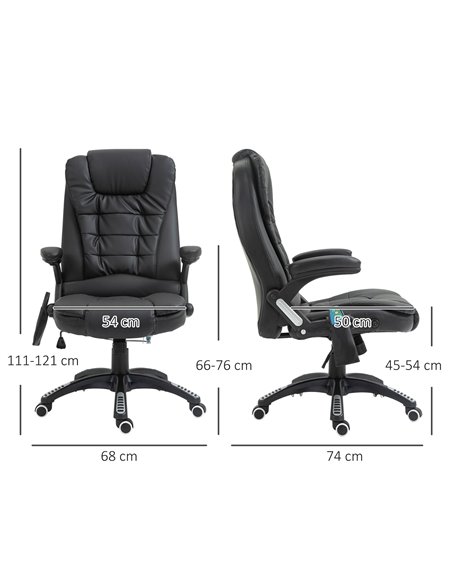 HOMCOM Executive Office Chair with Massage and Heat, High Back PU Leather Massage Office Chair With Tilt and Reclining Function, - pic 8817 | FastDaddyshop