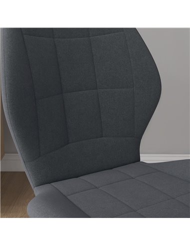 HOMCOM Set of Four Flannel Relaxed Tub Dining Chairs - Dark Grey 83A-135V70CG