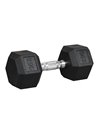 HOMCOM Hex Dumbbell 12.5KG Single Hex Rubber Dumbbell, Great for Every Fitness Fanatic, Helps Build Muscles, Black A91-020V01