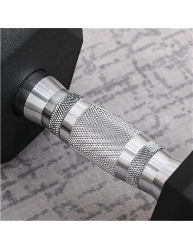 HOMCOM Hex Dumbbell 12.5KG Single Hex Rubber Dumbbell, Great for Every Fitness Fanatic, Helps Build Muscles, Black A91-020V01