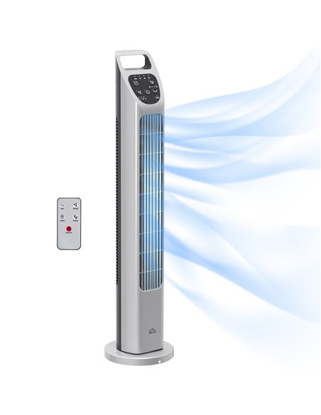 HOMCOM 31" Oscillating Tower Fan with Remote Control, 4H Timer, 3 Speed 3 Modes, Quiet Electric Floor Standing Fan for Home Offi - pic 88337 | FastDaddyshop