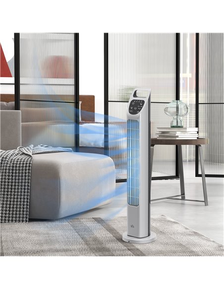 HOMCOM 31" Oscillating Tower Fan with Remote Control, 4H Timer, 3 Speed 3 Modes, Quiet Electric Floor Standing Fan for Home Offi - pic 88338 | FastDaddyshop