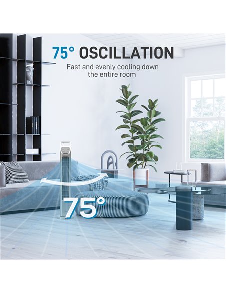 HOMCOM 31" Oscillating Tower Fan with Remote Control, 4H Timer, 3 Speed 3 Modes, Quiet Electric Floor Standing Fan for Home Offi - pic 88341 | FastDaddyshop