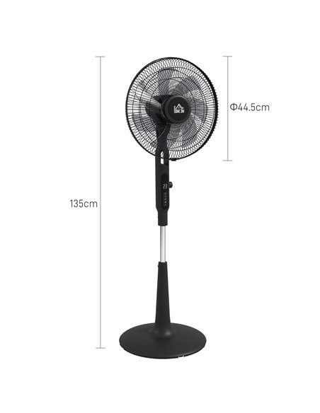 HOMCOM DC Pedestal Fan, 17.5'' Standing Fan w/ 28 Speeds, 3 Modes, 75° Oscillation, 12-Hour Timer, Adjustable Height, Mosquito R - pic 88348 | FastDaddyshop