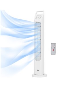HOMCOM 31" Oscillating Tower Fan w/ Remote Control, 4H Timer, 3 Speed 3 Modes, Quiet Electric Floor Standing Fan for Home Office