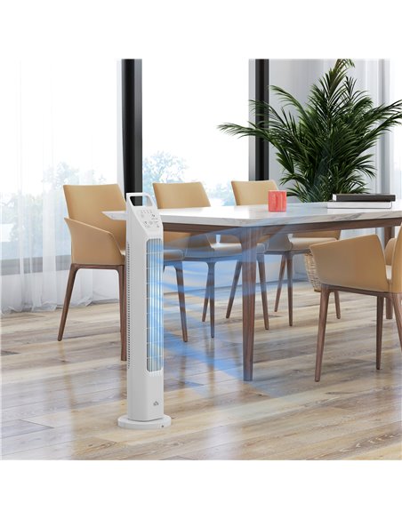 HOMCOM 31" Oscillating Tower Fan w/ Remote Control, 4H Timer, 3 Speed 3 Modes, Quiet Electric Floor Standing Fan for Home Office - pic 88362 | FastDaddyshop