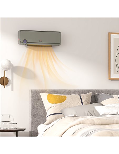 HOMCOM Wall Downflow Heater 2 Heat and Fan 1000W/2000W, Electric Space Heater with Timer Remote Oscillating, for Bedroom Home Of - pic 88365 | FastDaddyshop