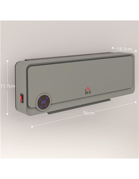 HOMCOM Wall Downflow Heater 2 Heat and Fan 1000W/2000W, Electric Space Heater with Timer Remote Oscillating, for Bedroom Home Of - pic 88366 | FastDaddyshop