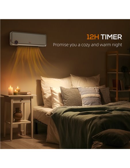 HOMCOM Wall Downflow Heater 2 Heat and Fan 1000W/2000W, Electric Space Heater with Timer Remote Oscillating, for Bedroom Home Of - pic 88367 | FastDaddyshop