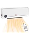 HOMCOM Wall Downflow Heater 2 Heat and Fan 1000W/2000W, Electric Space Heater with Timer Remote Oscillating, for Bedroom Home Of