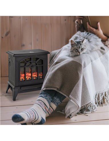 HOMCOM Electric Heater, 1000W/2000W-Black 820-130