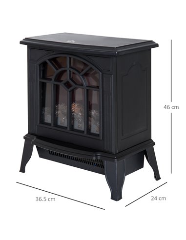HOMCOM Electric Heater, 1000W/2000W-Black 820-130