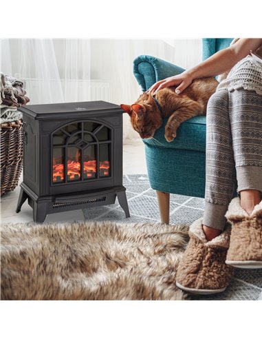 HOMCOM Electric Heater, 1000W/2000W-Black 820-130