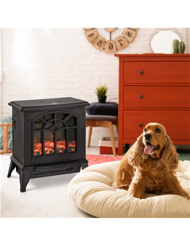 HOMCOM Electric Heater, 1000W/2000W-Black 820-130
