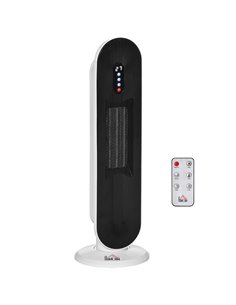HOMCOM Ceramic Space Heater, Indoor Tower Heater with 45 Degree Oscillation, Remote Control, 24H Timer, Tip-Over & Overheating P