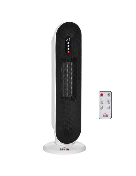 HOMCOM Ceramic Space Heater, Indoor Tower Heater with 45 Degree Oscillation, Remote Control, 24H Timer, Tip-Over & Overheating P - pic 88418 | FastDaddyshop
