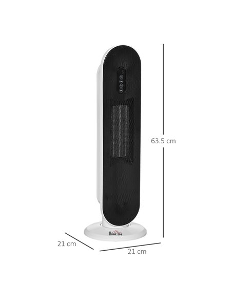 HOMCOM Ceramic Space Heater, Indoor Tower Heater with 45 Degree Oscillation, Remote Control, 24H Timer, Tip-Over & Overheating P - pic 88420 | FastDaddyshop