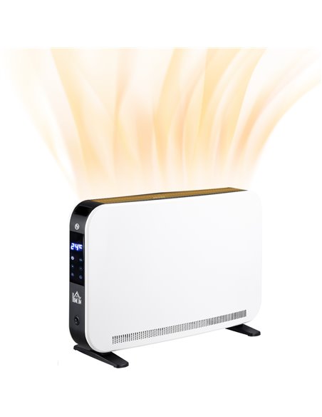 HOMCOM Electric Heater, 2180W Portable Convector Heater with 24H Timer, Overheat Protection, Adjustable Temperature for Home, Wh - pic 88481 | FastDaddyshop