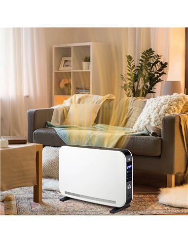 HOMCOM Electric Heater, 2180W Portable Convector Heater with 24H Timer, Overheat Protection, Adjustable Temperature for Home, Wh