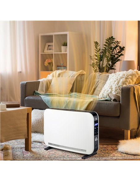 HOMCOM Electric Heater, 2180W Portable Convector Heater with 24H Timer, Overheat Protection, Adjustable Temperature for Home, Wh - pic 88487 | FastDaddyshop