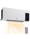 HOMCOM Electric Heater, 2000W Wall Mounted Space Heater with Remote Control, 2 Modes, Timer, Oscillation, Overheat Protection, C