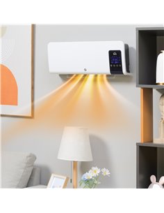 HOMCOM Electric Heater, 2000W Wall Mounted Space Heater with Remote Control, 2 Modes, Timer, Oscillation, Overheat Protection, C 2
