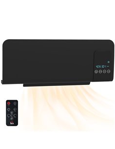 HOMCOM Electric Heater, 2000W Wall Mounted Space Heater with Remote Control, 2 Modes, Timer, Oscillation, Overheat Protection, C