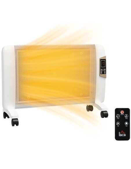 HOMCOM Mica Electric Space Heater, Portable Heater for Home with 2 Heat Settings, Living Room, Study, Garage, Adjustable Tempera - pic 88508 | FastDaddyshop