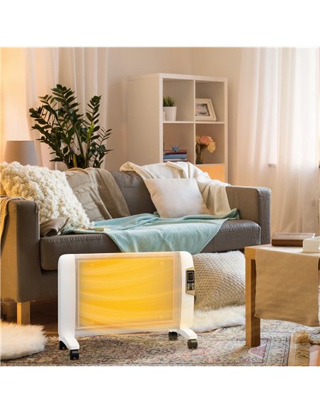 HOMCOM Mica Electric Space Heater, Portable Heater for Home with 2 Heat Settings, Living Room, Study, Garage, Adjustable Tempera - pic 88509 | FastDaddyshop