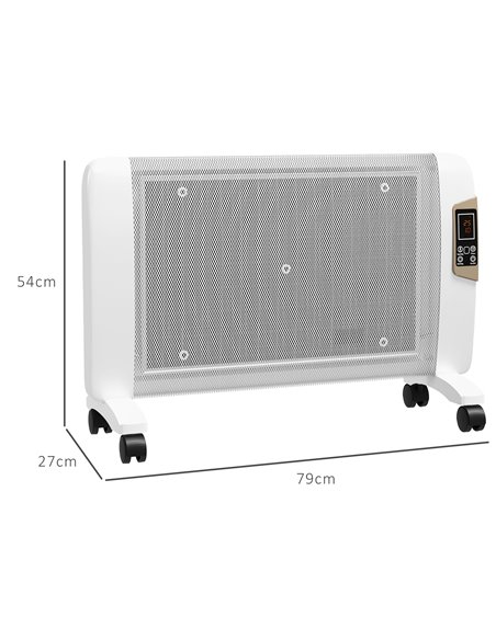 HOMCOM Mica Electric Space Heater, Portable Heater for Home with 2 Heat Settings, Living Room, Study, Garage, Adjustable Tempera - pic 88510 | FastDaddyshop