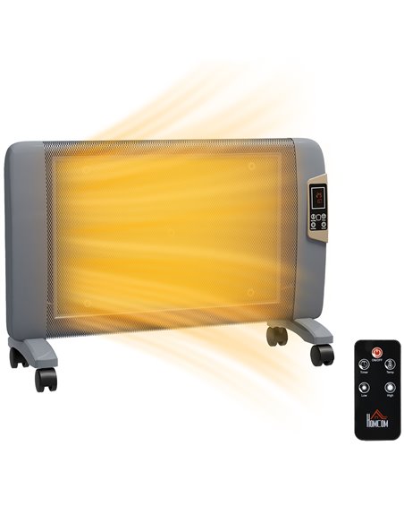 HOMCOM Mica Electric Space Heater, Portable Heater for Home with 2 Heat Settings, Living Room, Study, Garage, Adjustable Tempera - pic 88517 | FastDaddyshop